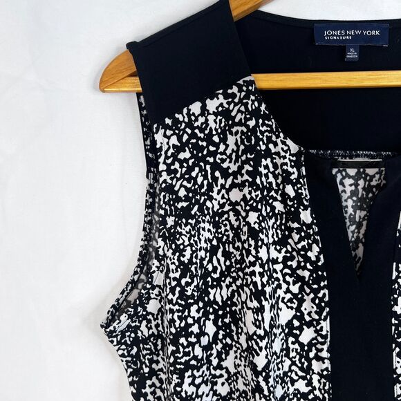 Jones New York Sleeveless Abstract Tank Blouse Office Work Base Layer Size XL - Picture 5 of 9